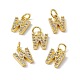 Real 18K Gold Plated Brass Micro Pave Clear Cubic Zirconia Charms KK-E068-VB452-W-4