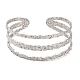 304 bracelets manchette triple lignes en acier inoxydable BJEW-G694-09P-2