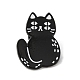 座っている猫のエナメルピン  バックパック服用合金ブローチ  ブラック  26x19x1.5mm JEWB-H017-04EB-02-1