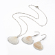 Electroplate Spiral Shell Pendant Necklaces and Dangle Earrings Jewelry Sets SJEW-JS01007-02-1