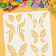 Fingerinspire ali di fata stencil 11.8x11.8 pollice 6 paia ali di farfalla di plastica pet bellissime farfalle stencil riutilizzabile mestiere stencil modello per la parete DIY-WH0391-0045-3