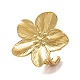 ステンレススチール製オープンカフリング 304 個  ゴールドカラー  花  usサイズ7 1/4(17.5mm) RJEW-Z024-02G-04-1