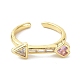 Anelli per polsini placcati in oro reale 18k con freccia a cuore per regalo donna ragazza ZIRC-C021-04G-1