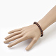 Bracelets extensibles en bois de santal teinté naturel BJEW-JB03843-4