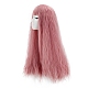 長いふわふわの巻き毛のかつら  高温耐熱繊維のかつら  女性用合成コスプレパーティーウィッグ  ピンク  650mm OHAR-G008-07-4