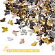 Olycraftテクスチャード合金カボション  女性のためのネイルアートの装飾アクセサリー  蝶  ミックスカラー  7.5x7.5x2.5mm  180個/箱 MRMJ-OC0001-38-2
