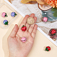 GORGECRAFT 12Pcs Strawberry Bell Mini Pink Strawberry Shape Copper Jingle Bells Baking Painted Brass Bell Pendants Strawberry Charms for Jewelry Making Crafts Festival Party Pet's Necklace FIND-GF0004-13-3