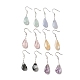 Boucles d'oreilles pendantes en agate naturelle + goutte de cristal avec 925 épingle en argent sterling pour femme EJEW-G287-03-1