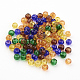 Perles de verre craquelé peintes DGLA-X0006-4mm-07-2