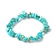 Synthetische türkisfarbene (gefärbte) Chip-Perlen-Stretch-Armbänder für Kinder BJEW-JB06388-08-1