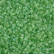 ガラスシリンダービーズ  シードビーズ  透明なつや消し色  丸い穴  薄緑  1.5~2x1~2mm  穴：0.8mm  約8000個/袋  約1ポンド/バッグ SEED-S047-H-002-3