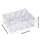 プラスチックビーズ収納ケース  長方形  透明  16x12.2x5.5cm  容量：20ml（0.67液量オンス）  約12個/セット C002Y-3