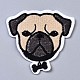 パグ犬のアップリケ  機械刺繍布地手縫い/アイロンワッペン  マスクと衣装のアクセサリー  ビスク  63x63x1mm X-DIY-S041-143-1