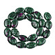 Rubis synthétique ovale plat en fils de perles de pierre zoisite G-S113-29-2