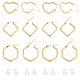 Unicraftale около 36 шт. 3 стиля золотые серьги-кольца в форме сердца EJEW-UN0001-18-1