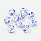 Handmade Printed Porcelain Plum Flower Ceramic Beads X-PORC-Q177-12mm-3-1