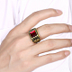 Модные 316л титана стали стеклянные широкая полоса кольца для мужчин RJEW-BB15671-9R-7