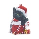 Decorazione pendente in acrilico a forma di gatto di Natale HJEW-E007-01G-01-3