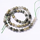 Faceted Natural Green Rutilated Quartz Round Bead Strands G-L377-37-6mm-2