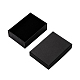 厚紙のジュエリーセットボックス  ネックレス用  ピアスと指輪  内部のスポンジ  長方形  ブラック  9x6.5x2.8cm CBOX-S008-04-2