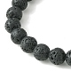 Эластичные браслеты из бисера из натуральных и синтетических драгоценных камней с подвесками из сплава BJEW-JB09444-5