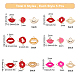 SUNNYCLUE 1 Box 30Pcs 4 Styles Lip Charms Sexy Red lips Pendants Alloy Enamel Colorful Pink Kiss Mouth Charm Shiny Rhinestones for Jewelry Making Charms DIY Bracelets Necklaces Accessory ENAM-SC0002-27-2