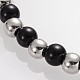 Bracciali elasticizzati di perle di vetro alla moda e ccb di plastica BJEW-PH00678-4