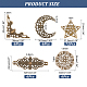 PandaHall Elite 5 Style Iron Filigree Joiners Links IFIN-PH0001-97AB-2