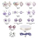 1 sacchetto 480 pezzi di perle acriliche viola trasparenti/imitazione perle DIY-LS0003-03-3