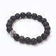 Natural Lava Rock Beads Stretch Bracelets Sets BJEW-JB03879-2