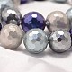 Facettes rondes chapelets de perles coquille de nacre BSHE-L012-12mm-L016-4