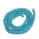 Faceted Dark Cyan Transparent Glass Rondelle Bead Strands X-GLAA-R029-4mm-15A-2