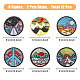 Hobbiesay 12 pièces 6 patchs ronds plats à thème de montagne de style PATC-HY0001-21-2