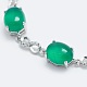 Natürliche grüne Onyx Achat Gliederkette Armbänder BJEW-G595-A08-3