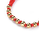 (vente d'usine de fêtes de bijoux) ensembles de bracelets et de bagues en perles tressées avec cordon en nylon réglable SJEW-JS01029-02-3