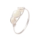 Круглые натуральные морские ракушки перстни RJEW-JR00848-02-2