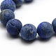 Natural Frosted Lapis Lazuli Round Bead Strands G-M064-14mm-08-2