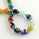 Oval Handmade Millefiori Glass Beads Strands LK-R004-83-2