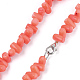 Sea Bamboo Coral(Imitation Coral) Beaded Necklaces NJEW-S414-47-2