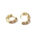 Серьги-кольца из латуни с микропаве и кубическим цирконием для женщин EJEW-C097-16G-3
