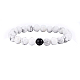 Bracelets extensibles avec perles d'agate noire SJEW-H584-08-2