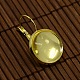 Clear Domed Glass Cabochon Cover and Brass Leverback Earring Settings for DIY DIY-X0160-G-RS-2