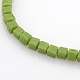 Imitation Jade Glass Cube Beads Strands EGLA-F074A-06-3