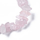 Pulseras elásticas con cuentas de cuarzo rosa natural con chip unisex BJEW-S143-09-3