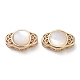 Hohle ovale Perlen aus Messing KK-G474-01G-1