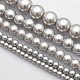 Abalorios de vidrio teñido de perla redondos HY-X0002-1