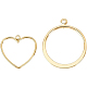 BENECREAT 24Pcs 2 Styles Long Lasting Brass Hollow Frame Heart Pendants Ring Shape Pendants for Resin Jewelry Making KK-BC0002-60-1