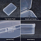 BENECREAT 10 pack rectangle Clear Plastic Bead Storage Containers Box Case with Flip-Up Lids for Pills CON-BC0004-12C-5