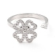 Clover Rotatable Open Ring for Women RJEW-M139-12P-1