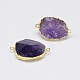 Natural Amethyst Nuggets Links Connectors G-P078-05-2
